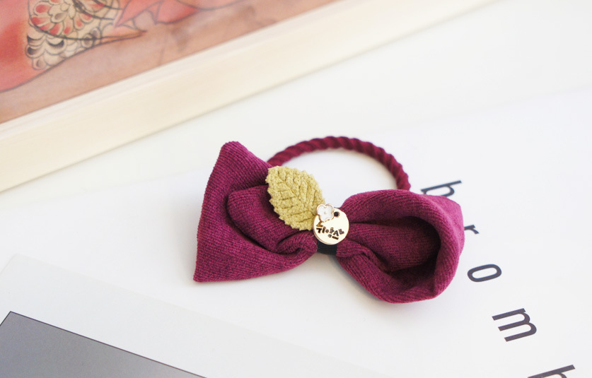 New Bow Hair Rope Korean Style Bowknot Hair Ring Headband Korean Style Corduroy Cloth Hair Ring Headdress Flower display picture 10