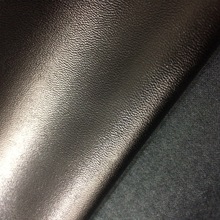 廠價直銷包裝裝飾用毛底微彈柔軟黑色經典羊紋B251納帕紋PU合成革