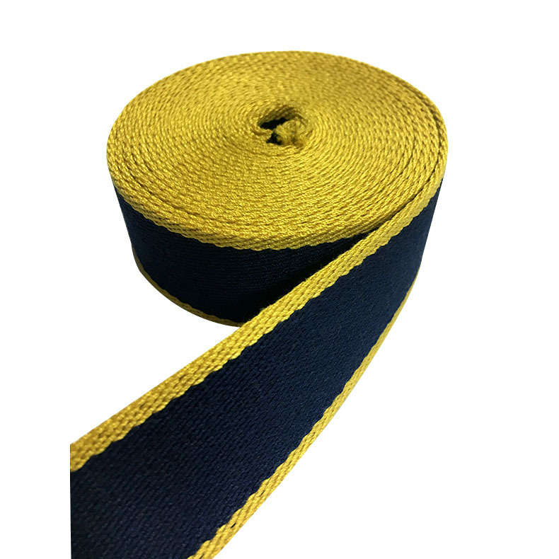 厂家批发32MM尼龙编织带仿棉间色织带紫蓝紫涤棉间色仿棉双色织带