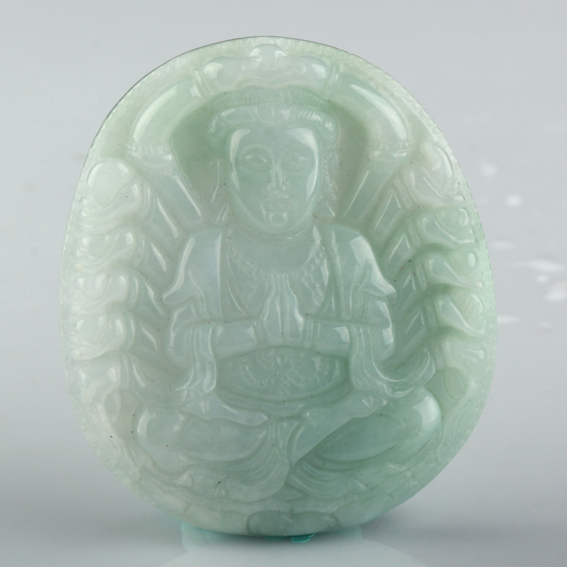 緬甸翡翠玉石A貨玉器千手觀音吊墜玉觀音挂飾代出證書