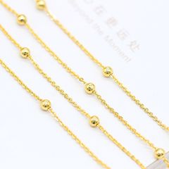 新款diy飾品配件 韓版純銅鍍14K真金隔珠鏈 手工項鍊手鍊diy材料