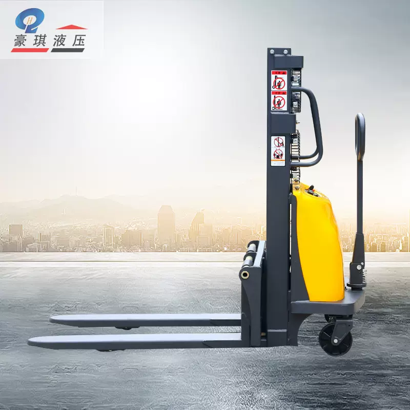 1吨1.5吨2吨半电动堆高车 液压升高装卸叉车 半自动堆高机搬运车