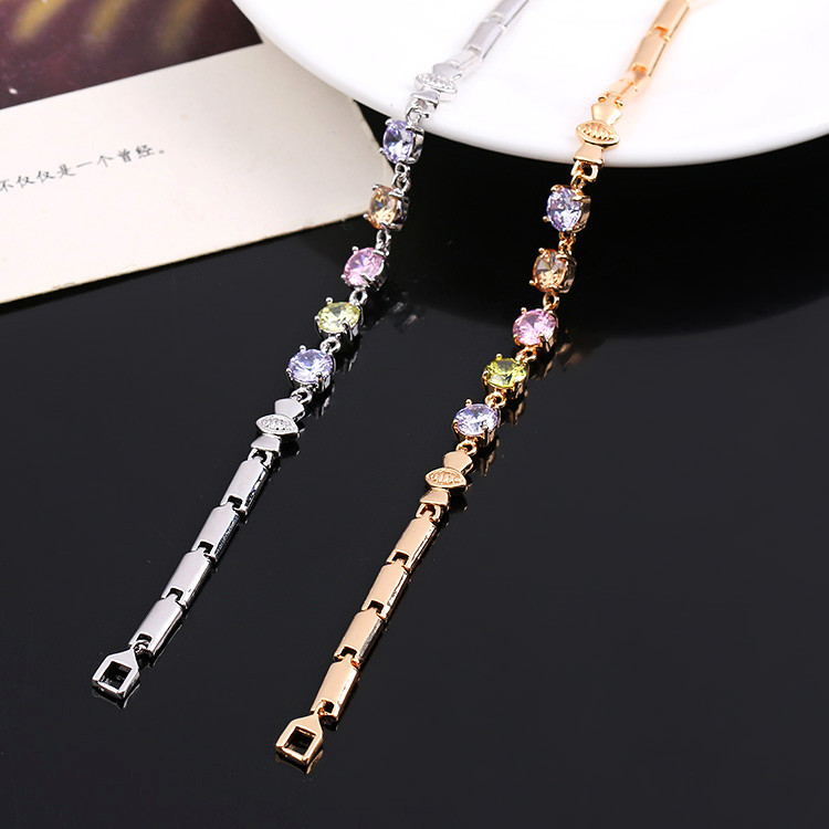 Glam Geometric Copper Inlay Zircon Bracelets display picture 5