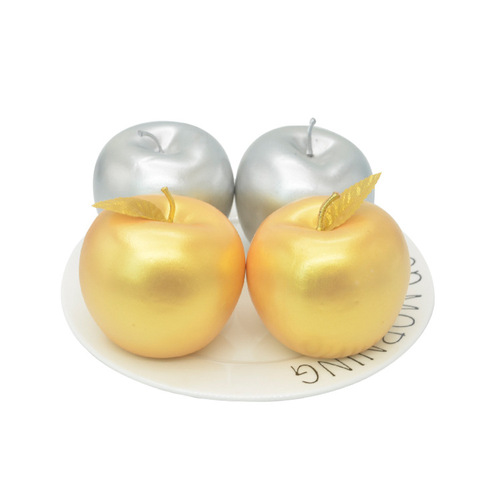 Factory Direct Sale Simulation Fruits and Vegetables Early Education Photography Props Window Display Fake Gold Apple 85# Silver Apple