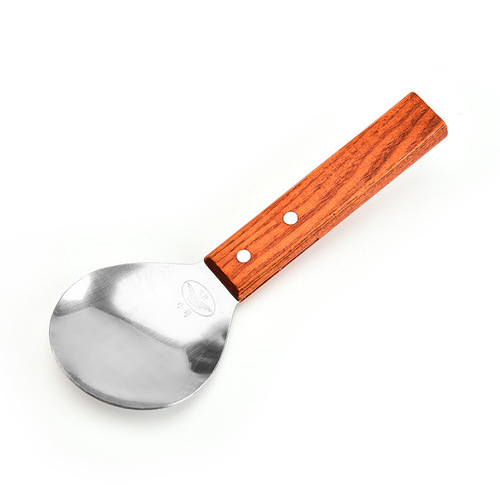 Spatula, stainless steel rice spatula, heat-insulating wooden handle rice spatula, cooking utensil, rice scooping spatula