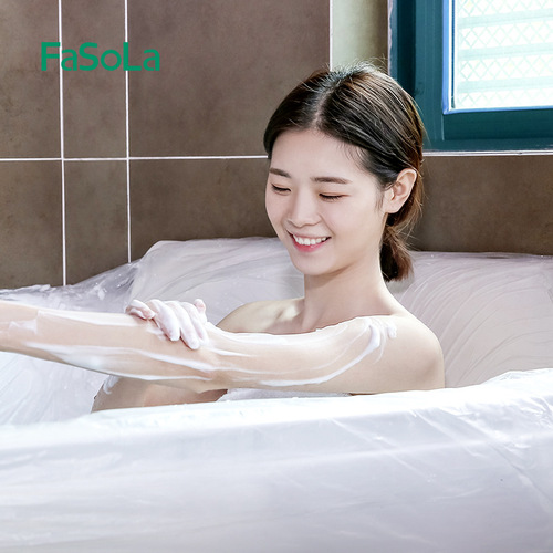 FaSoLa Travel Hotel Extra Thick Plastic Film Bathtub Bath Cover Disposable Bath Bag Bath Bag