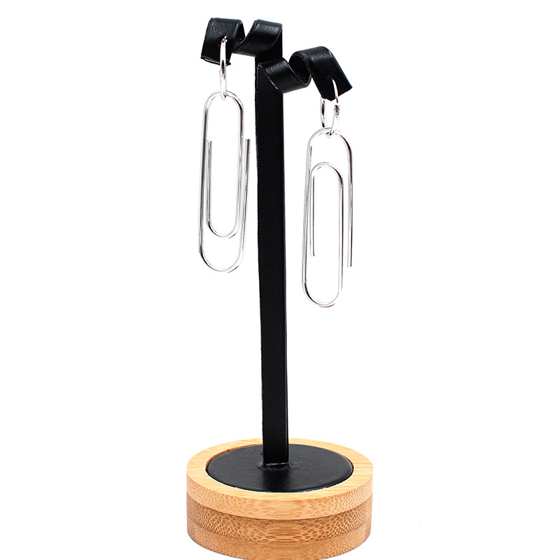 S925纯银防过敏幻乐之城耳环别针回形针耳饰耳钉厂家直销