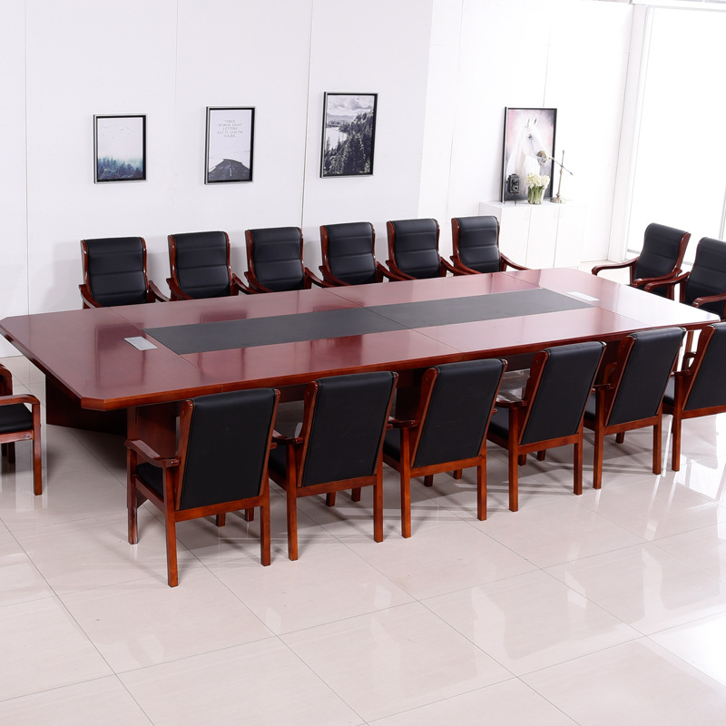 Suzhou factory supply conference table modern simple plate conference room table conference table long table veneer meeting