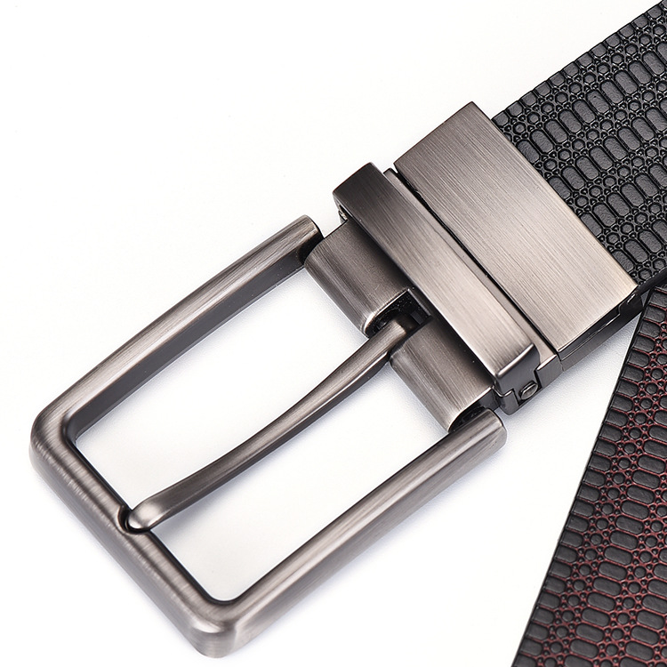 Men's Genuine Leather Belt With Rotating Buckle For Men_voghion.com