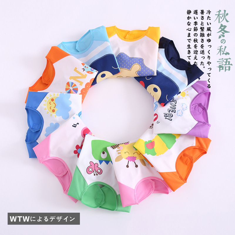 四季款新品兒童反穿罩衣 卡通印花新品易洗罩衣 支持壹件代發