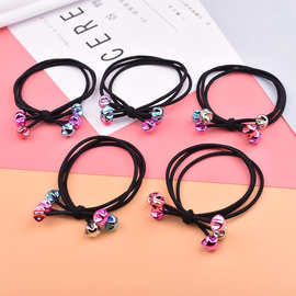 韩国发圈七彩珠桃心星星打结三合一高弹力头绳2元店饰品批发