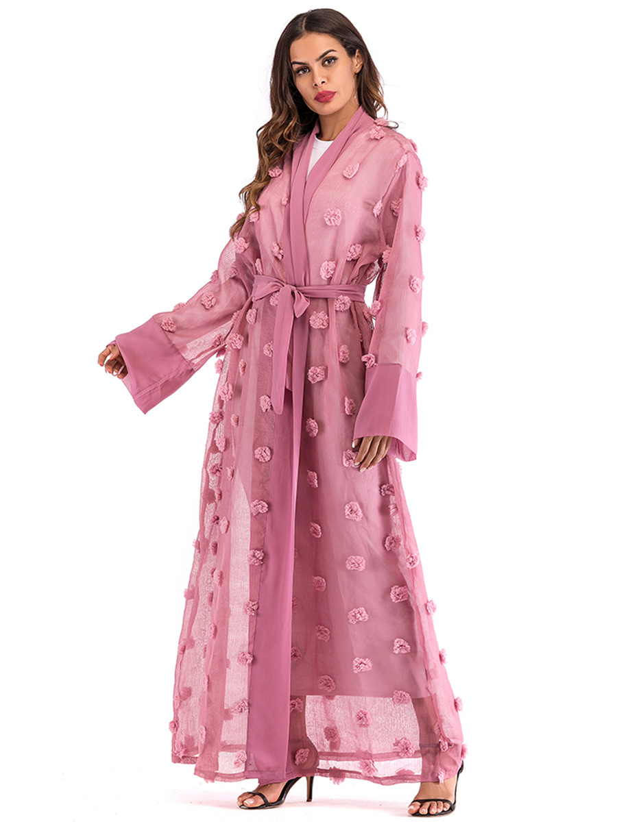 Title 13, Kadınlar için 3D Çiçek Örgü Gevşek Dantel Uzun ...