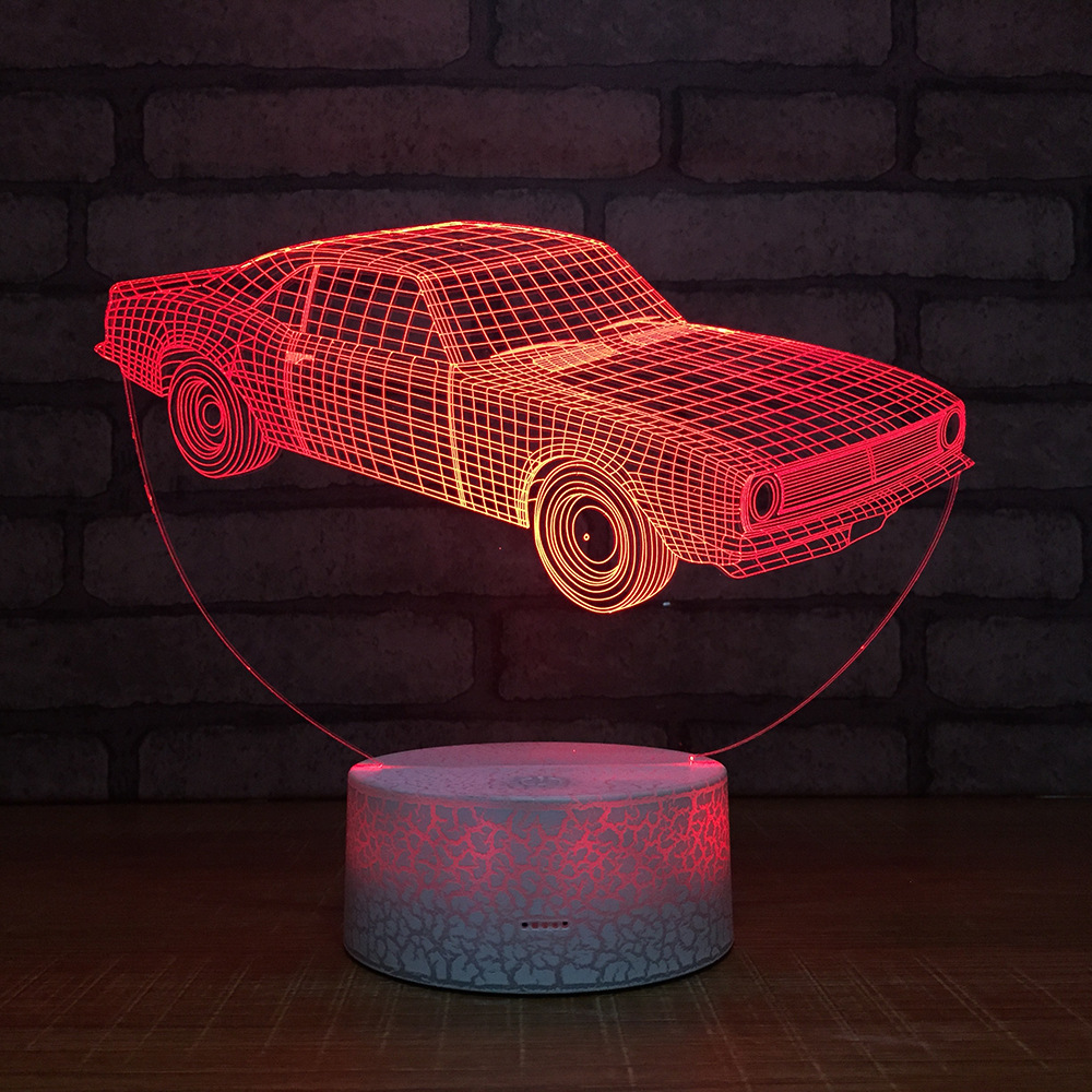 亚马逊爆款 爆裂纹3D灯小夜灯台灯