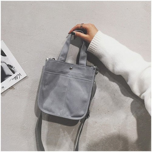 Japanese Korean version of ins college style soft girl student canvas portable shoulder bag female Harajuku ulzzang crossbody bag trendy