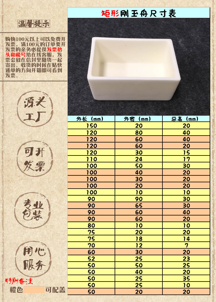 120*60*20mm 矩形刚玉舟 长方形刚玉坩埚 纯99氧化铝瓷舟 刚玉舟-阿里巴巴
