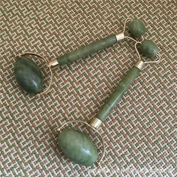 Оптовая продажа, натуральный нефритовый роликовый массажер, сварочный нефритовый контейнер для лица, нефритовый косметический контейнер Xiuyan, нефритовая красота