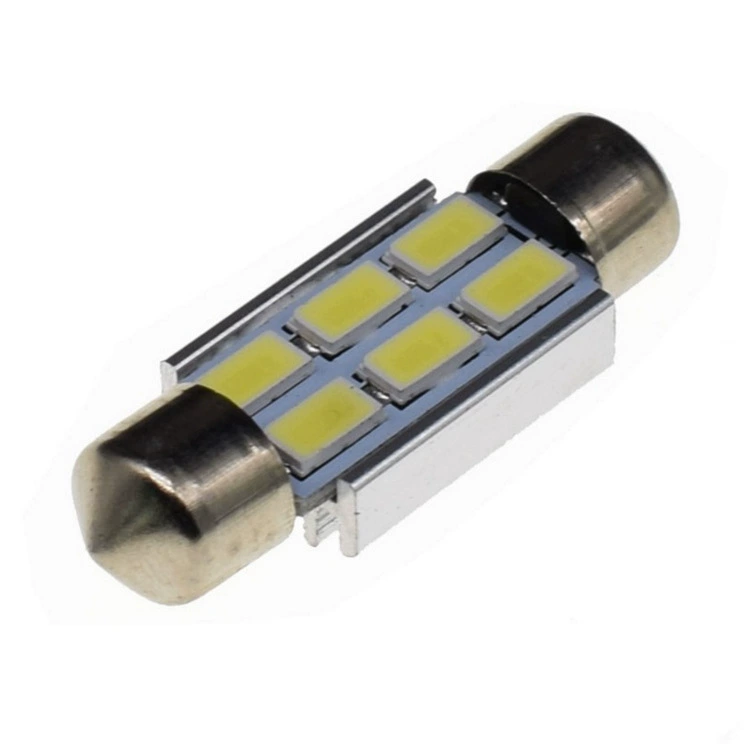 Поставка двухконтактной расшифровывающей лампы 5630-6SMD, специальная автомобильная светодиодная подсветка для чтения, 31 мм / 36 мм / 39 мм / 41 мм