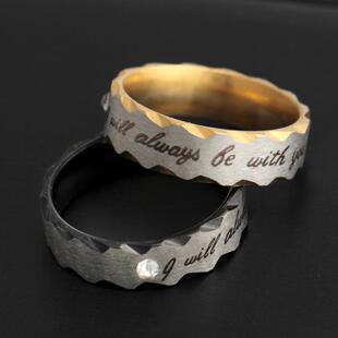 خاتم عصري من الفولاذ المقاوم للصدأ مقاس واحد مع حروف، طراز أوروبي، بالجملة