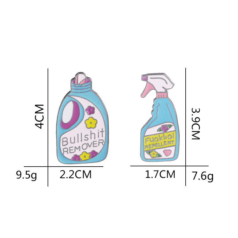 Fashion Home Laundry Liquid Bottle Detergent Dripping Brooch Set display picture 3