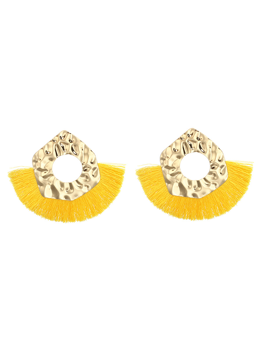 19g Weight Earrings Classification Birthday, Festival Occasion Women'S Gender Retro Style Rose Red, Pink, Red, Blue, Yellow, Black Color Fan-shaped Long Simple All-match Retro Tassel Earrings 1