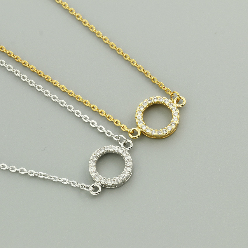 Korean Style Geometric Round Crystal Inlaid Bracelet