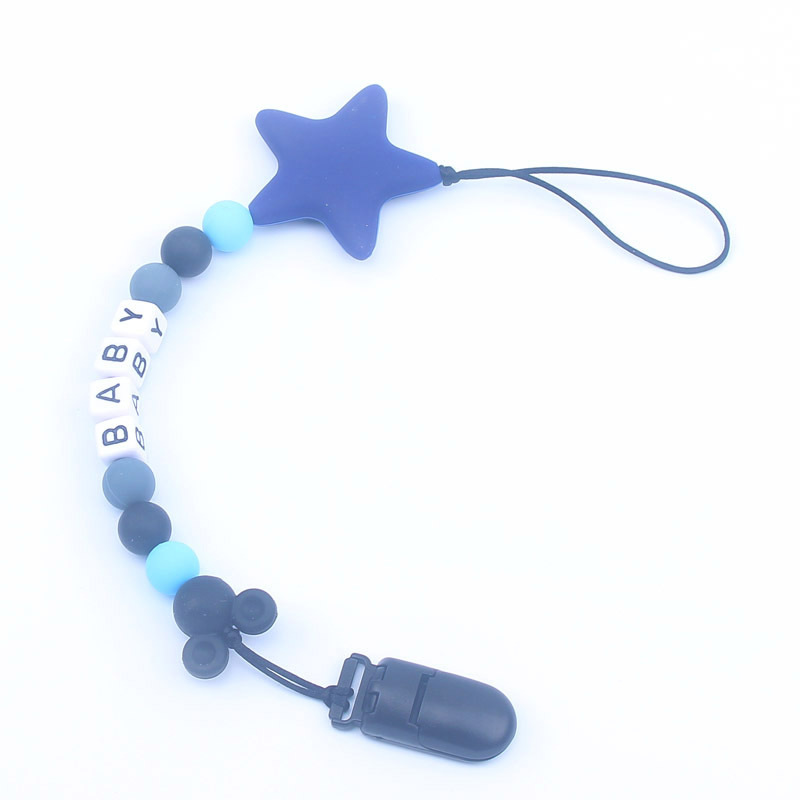 Suministros para bebés Cadena de chupete de silicona Baby Big Star juguete de silicona dientes molienda mordedor Comercio exterior Nuevo