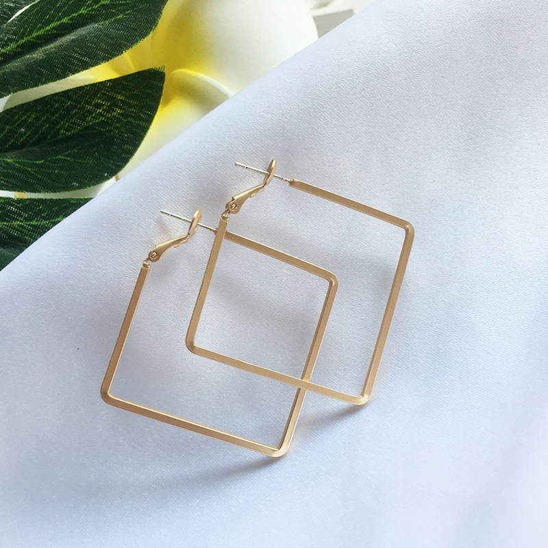 New Korean Matte Fashion Square Geometric Trend Earrings Wholesale Nihaojewelry display picture 3