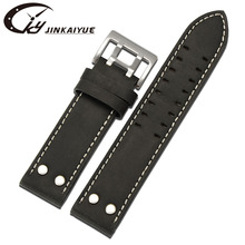 金恺悦 真皮表带 粗矿厚实疯马皮 防水防汗22mm手表配件现货批发