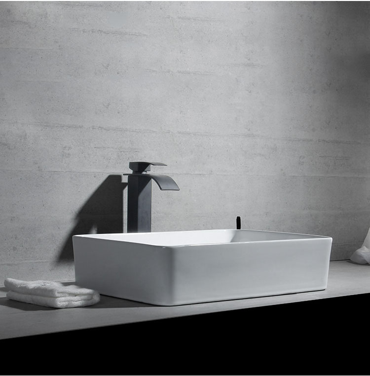 Thin Edge Mesa lavabo rectangular lavabo hogar lavabo pequeño tamaño arte lavabo balcón cerámica lavabo piscina PISCINA