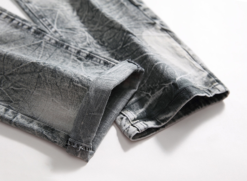 Jeans nuovi da uomo, alla moda, casual, retrò, ricamati, lavati, a gamba dritta_voghion.com