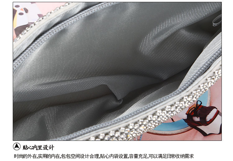 New Dinner Bag Handmade Diamond Rhinestone Evening Bag With Zipper Clutch Bag display picture 8