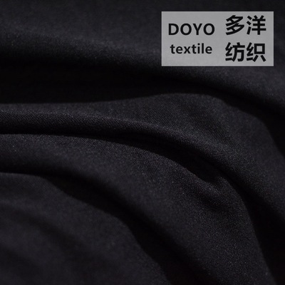 米样充足 120克 黑色全涤染色针织汗布 全涤弹力T恤服装面料|ms