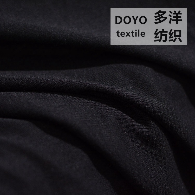 米样充足 120克 黑色全涤染色针织汗布 全涤弹力T恤服装面料|ms