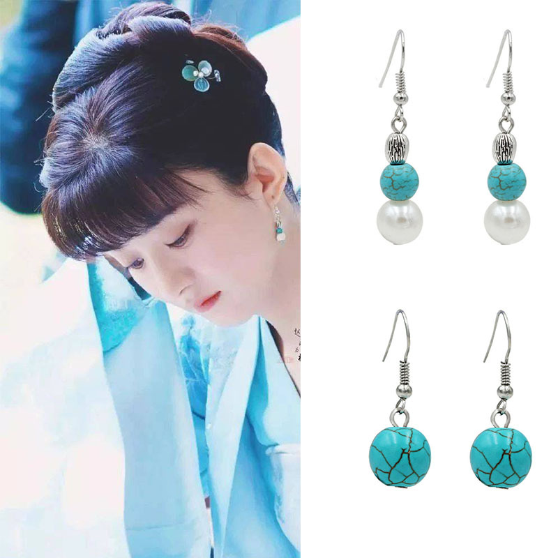 知否知否应是绿肥红瘦赵丽颖同款耳环琉璃玉石气质耳环 如兰同款