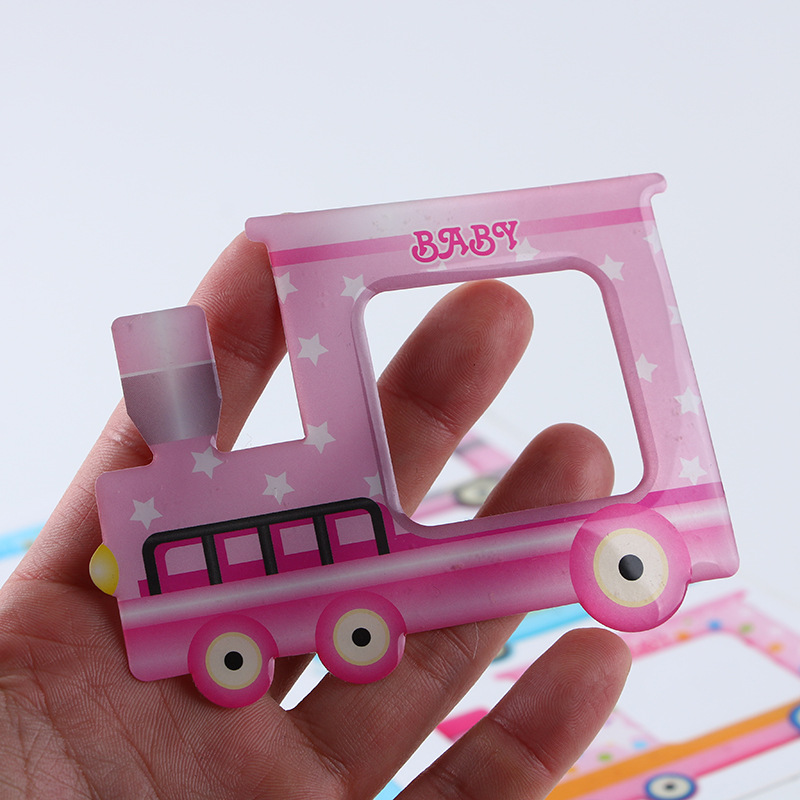 个性创意立体卡通不干胶标签 彩色diy火车水晶滴胶贴纸