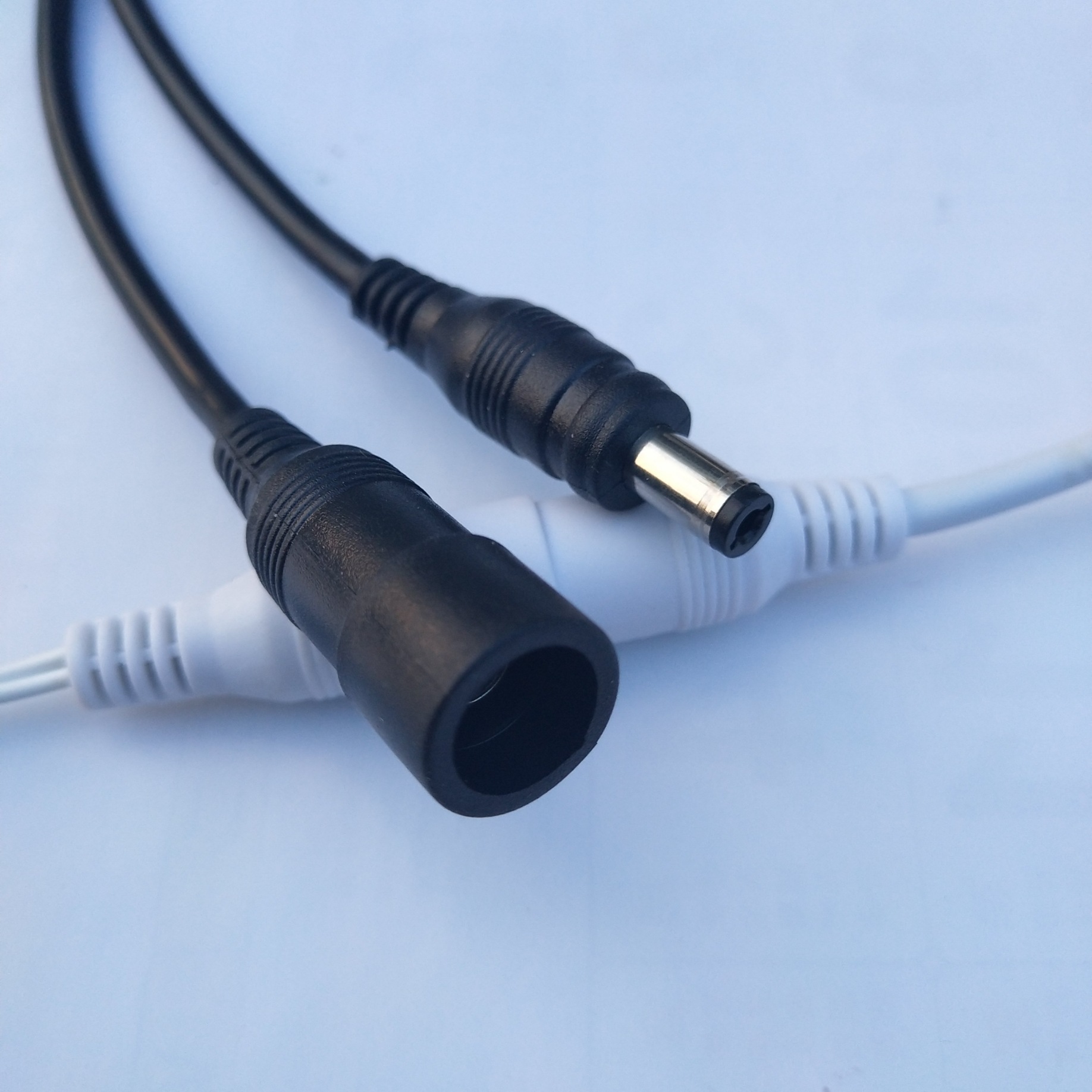 直销0.5平方电源线黑色圆线DC5.5*2.1DC线公母对插DC电源线