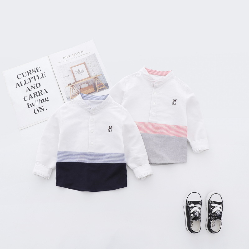 2019 New products Spring brand Children's clothing Boy Cartoon Color matching Long sleeve shirt wholesale On behalf of