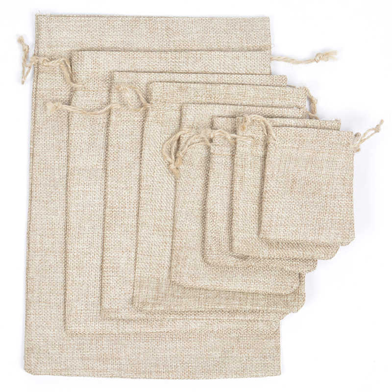 high-grade Catcher Linen Drawstring bag Beam port thickening Tea rice gift coffee bean Packaging bag Customized logo