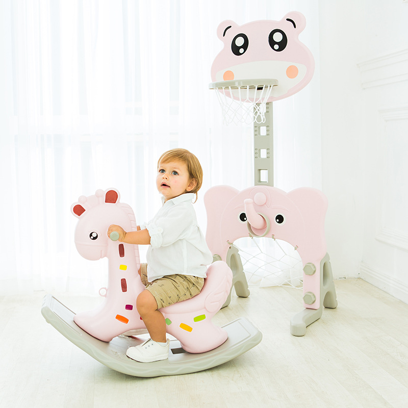 室内儿童摇摇马加小型篮球 生产幼儿园儿童塑料大号加厚摇摇马|ms