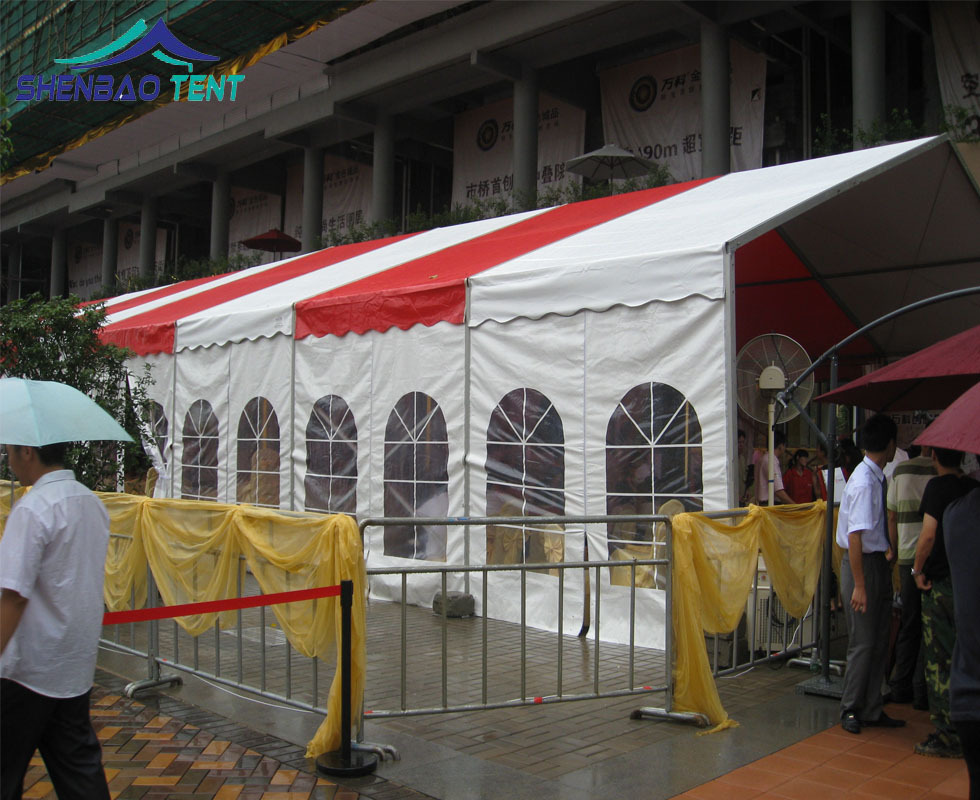 白色红色相间彩色欧式帐篷 户外活动小型广告8x10m篷房