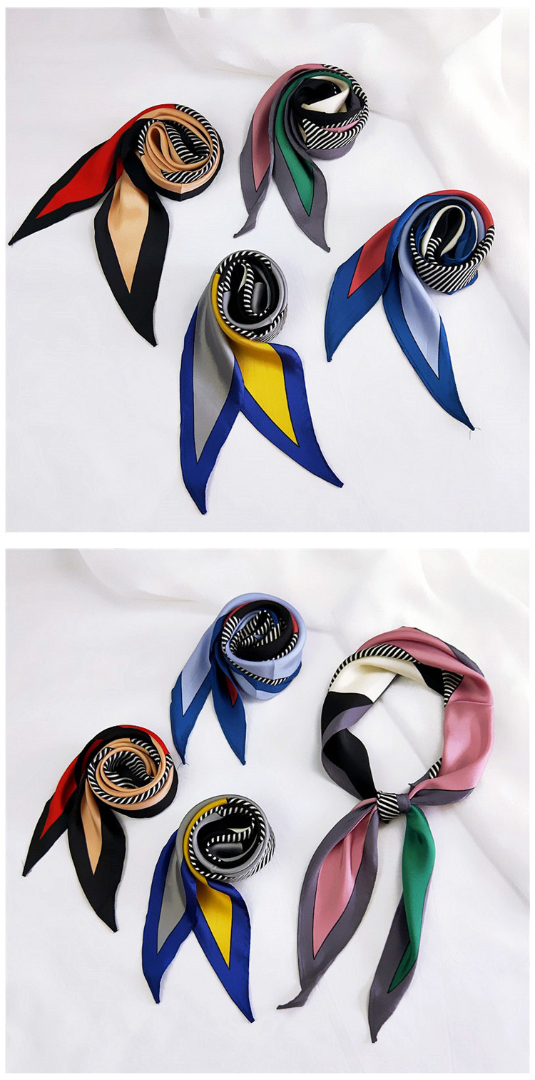 New Colorblock Diamond Small Scarf Fashion Shawl display picture 2