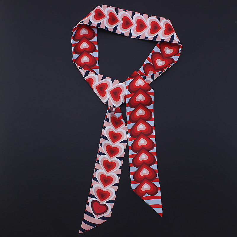 120cm Langer Damenschal Seiden-Stirnband Modisches Bandana Taschenband Accessoire Haarschal Dekoratives Seidenband für Frauen – Detail 5