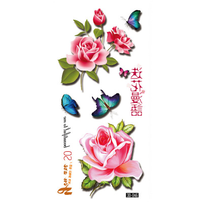 National Flower 3D Tattoo sticker Butterfly Flower Tattoo Sticker Manufactor goods in stock wholesale Waterproof tattoos Sticker