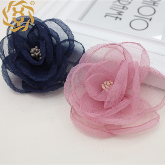 现货7cm泡泡纱15瓣烧边烫边流行韩版饰品服装配件手工小花