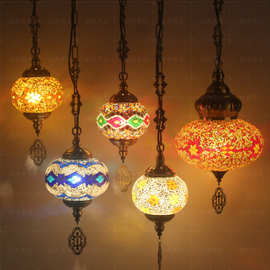 跨境马赛克吊灯土耳其复古酒吧餐厅清吧台地中海吊灯创意特色灯具
