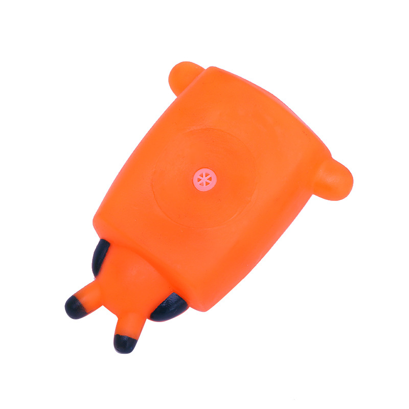 Juguete de vinilo para mascotas simulación Cabeza Cuadrada oso sonido juguete gato y perro sonido juguete de inteligencia de perro resistente a mordeduras