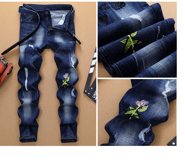 Jeans da uomo, pantaloni slim fit da uomo, elastici, alla moda e di tendenza_voghion.com