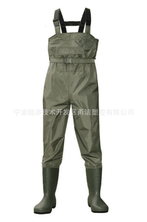 甬洁70D尼龙PVC下水裤、尼龙pvc钓鱼裤、户外涉水裤【外销款型】