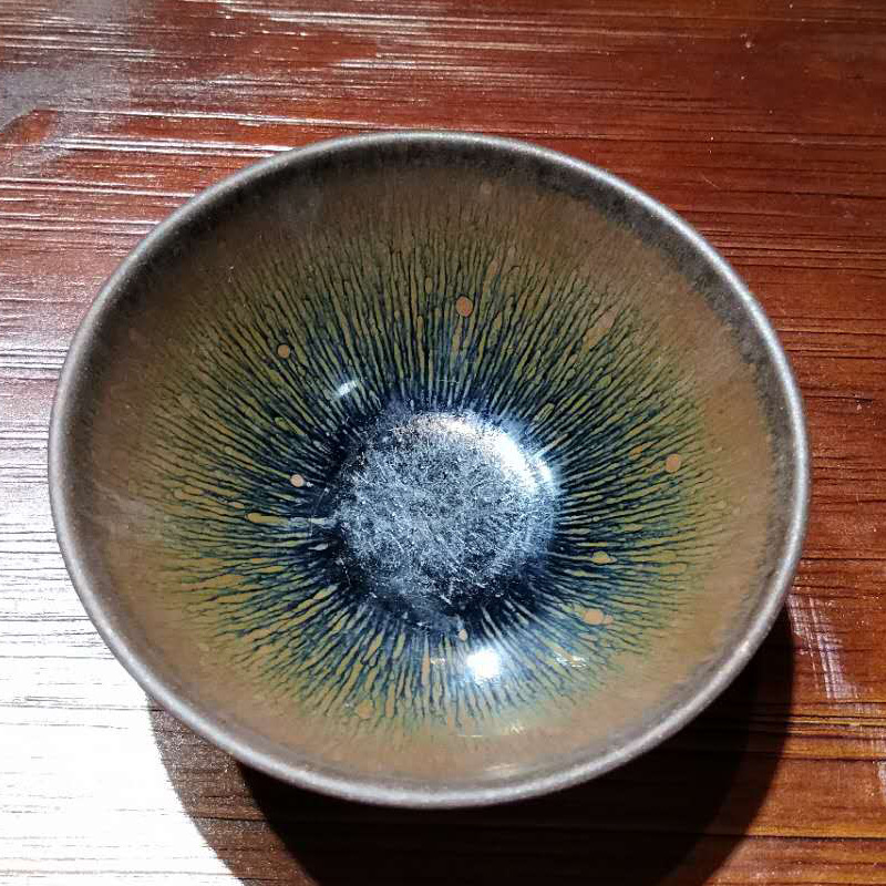 仿古建阳建盏黑瓷主人杯经典兔毫油滴敛口一口杯水吉原产地建盏杯