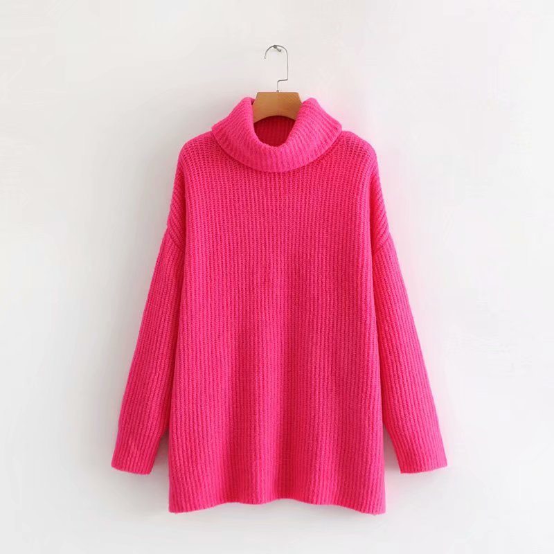 Turtleneck Loose Solid Color Sweater NSAM29902